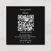QRコード紫コンテンポラリー瑪瑙ネイルサロン スクエア名刺 (裏面)