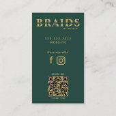 QRコード組み込み美しいサロン組み付けヘアスタイリスト 名刺 (裏面)