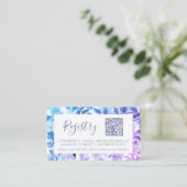 QRコード結婚のギフトレジストリ水の色フローラ エンクロージャーカード (スタンド正面)