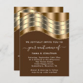 QRコード結婚のブライダルシャワー茶色 (正面/裏面)