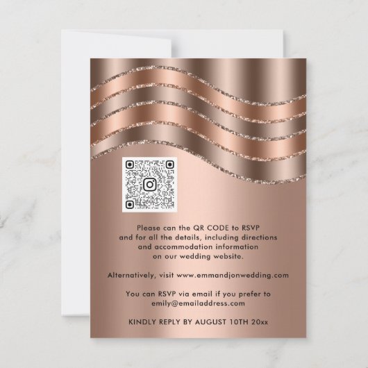 QRコード結婚のブライダルシャワー誕生日バラ赤面 (裏面)