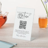 QRコード結婚の写真共有 台座サイン (インサイチュ)