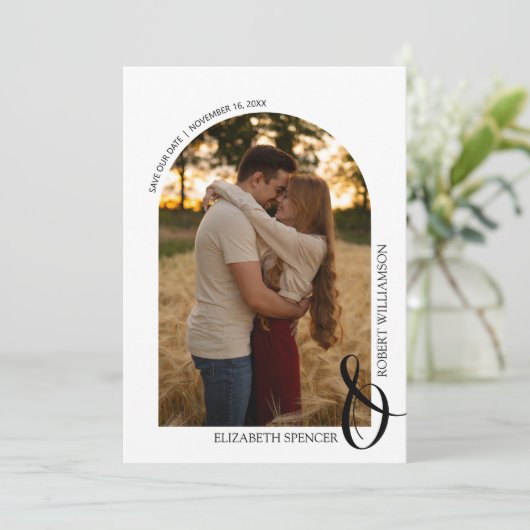 QRコード結婚の写真日付の保存 セーブザデート (スタンド正面)