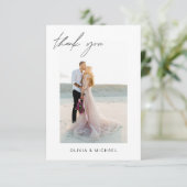 QRコード結婚の感謝フォトミニマリスト サンキューカード (スタンド正面)