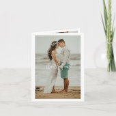 QRコード結婚の手書き感謝3枚の写真 サンキューカード (正面)