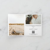 QRコード結婚の手書き感謝3枚の写真 サンキューカード (内部)