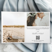 QRコード結婚の手書き感謝3枚の写真 サンキューカード