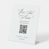 QRコード結婚を使用したデジタルの台座席表 台座サイン (正面)