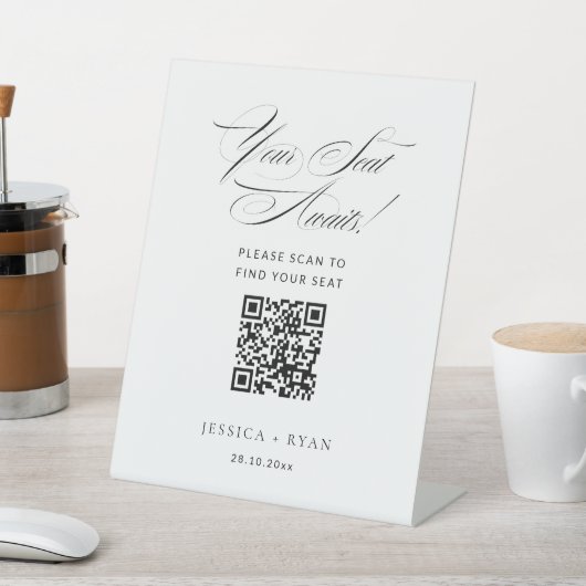 QRコード結婚を使用したデジタルの台座席表 台座サイン (インサイチュ)
