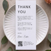 Qrコード結婚を使用したミニマルサンキューカード、