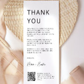 Qrコード結婚を使用したミニマルサンキューカード、