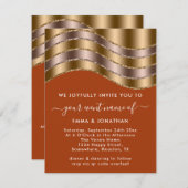 QRコード結婚ブライダルシャワーバラ赤面サンゴ (正面/裏面)