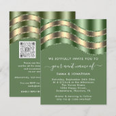 QRコード結婚ブライダルシャワーミントグリーンゴールデン (正面/裏面)