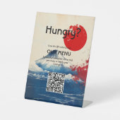 QRコード結婚メニュー富士付きジャポネスク調和 台座サイン (正面)