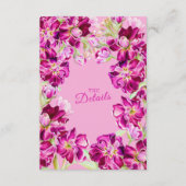 QRコード結婚付きピンクフローラの詳細をストック エンクロージャーカード (正面)