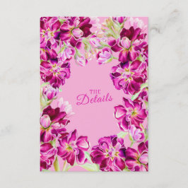 QRコード結婚付きピンクフローラの詳細をストック エンクロージャーカード