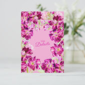 QRコード結婚付きピンクフローラの詳細をストック エンクロージャーカード (スタンド正面)