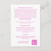 QRコード結婚付きピンクフローラの詳細をストック エンクロージャーカード (裏面)