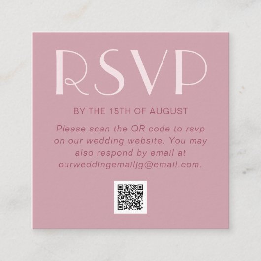 QRコード結婚付きBig Type写真Rsvp エンクロージャーカード (正面)