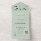 QRコード結婚披露宴セージ後の幸せな オールインワン招待状 (内側)