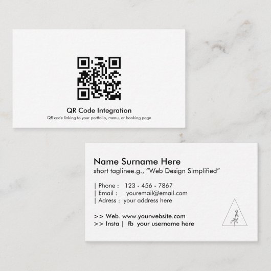 QRコード統合 名刺 (正面/裏面)