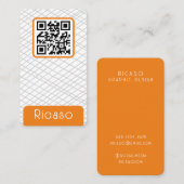 QRコード線パターンパーソナライズされた 名刺 (正面/裏面)