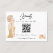 *～* QRコード美しいサロンスパ女性フローラGlam AP5 名刺 (正面)