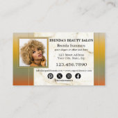 QRコード美しいサロンソーシャルメディア写真 名刺 (裏面)