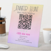 QRコード美しいサロンミニマルモダンリスト 台座サイン (インサイチュ)