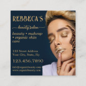 QRコード美しいサロン写真事業 スクエア名刺 (正面)