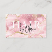 QRコード美容師アゲモダンート大理石 名刺 (正面)