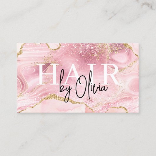 QRコード美容師アゲモダンート大理石 名刺 (正面)