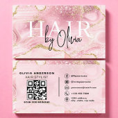 QRコード美容師アゲモダンート大理石 名刺