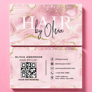 QRコード美容師アゲモダンート大理石 名刺