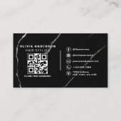 QRコード美容師シルバーブラックマーブル 名刺 (裏面)