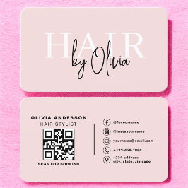 QRコード美容師モダンタイポグラフィ 名刺