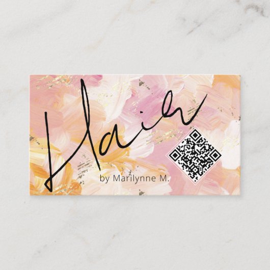 QRコード美容師抽象芸術 名刺 (正面)