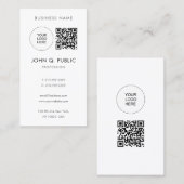 QRコード自分のロゴをアップロードモダンミニマル 名刺 (正面/裏面)