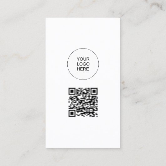 QRコード自分のロゴをアップロードモダンミニマル 名刺 (裏面)