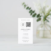 QRコード自分のロゴをアップロードモダンミニマル 名刺 (スタンド正面)