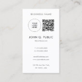 QRコード自分のロゴをアップロードモダンミニマル 名刺 (正面)