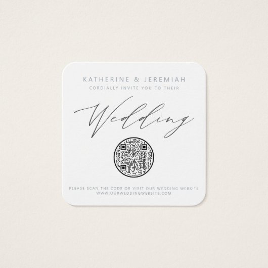 QRコード航海のビーチシーセル結婚式招待状 (正面)