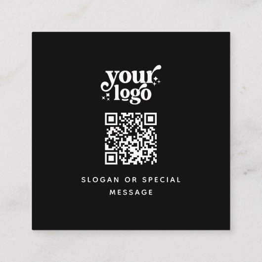 QRコード表裏モノグラムロゴプロフェッショナル スクエア名刺 (裏面)