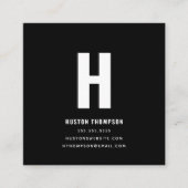 QRコード表裏モノグラムロゴプロフェッショナル スクエア名刺 (正面)