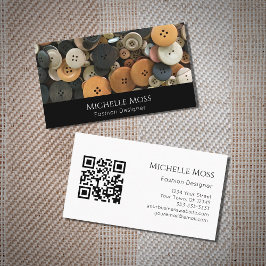 QRコード裁縫ボタンファッションのシーメンス 名刺