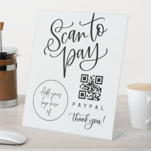 QRコード記号の結婚バーValet Business Payのスキャン 台座サイン