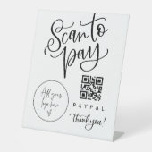 QRコード記号の結婚バーValet Business Payのスキャン 台座サイン (正面)