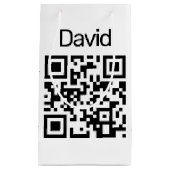 QRコード誕生日オン白 スモールペーパーバッグ (正面)