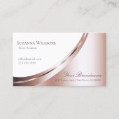 QRコード豪華なホワイトとバラの金ゴールドデコール 名刺 (正面)