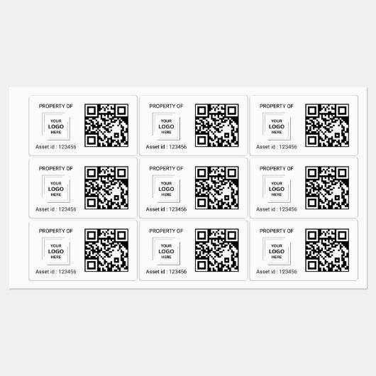 QRコード資産ID会社資産ラベルスタイル ラベル (シート)